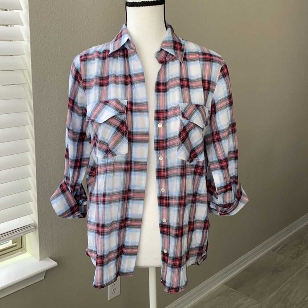 Sam Edelman Women’s Convertible Plaid Shirt (Side S) - Picture 6 of 10